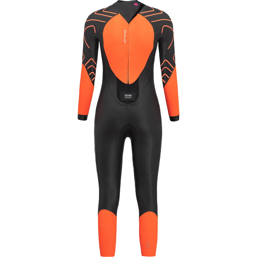 2026 Orca Womens Zeal Hi-Vis Back Zip Open Water Swim Wetsuit NN2Z - Black